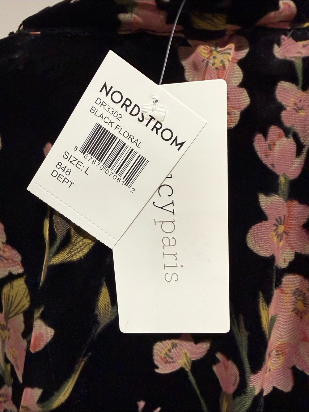 Lucy Paris Black Velvet Floral burnout Kimono Robe with Pink Flowers Sz Large - Picture 8 of 13
